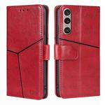 For Sony Xperia 1 VI Geometric Stitching Leather Phone Case(Red)