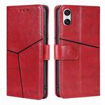 For Sony Xperia 10 VI Geometric Stitching Leather Phone Case(Red)