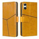 For Sony Xperia 10 VI Geometric Stitching Leather Phone Case(Yellow)