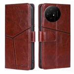 For TCL 50 XL Geometric Stitching Leather Phone Case(Dark Brown)