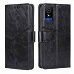 For TCL 501 4G Geometric Stitching Leather Phone Case(Black)