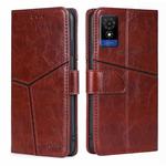 For TCL 501 4G Geometric Stitching Leather Phone Case(Dark Brown)