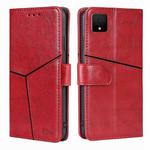 For TCL 502 Geometric Stitching Leather Phone Case(Red)