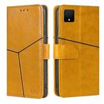 For TCL 502 Geometric Stitching Leather Phone Case(Yellow)