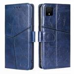 For TCL 502 Geometric Stitching Leather Phone Case(Blue)