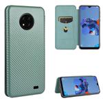 For Oukitel C19 Carbon Fiber Texture Horizontal Flip TPU + PC + PU Leather Case with Card Slot(Green)