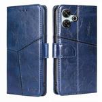 For Redmi 13 4G Geometric Stitching Leather Phone Case(Blue)