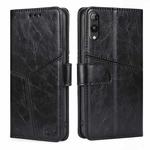 For Rakuten Hand 5G Geometric Stitching Leather Phone Case(Black)