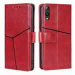 For Rakuten Hand 5G Geometric Stitching Leather Phone Case(Red)