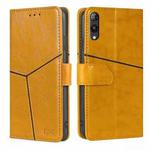 For Rakuten Hand 5G Geometric Stitching Leather Phone Case(Yellow)