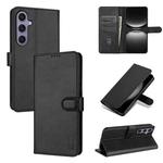 For Samsung Galaxy S25 5G AZNS Skin Feel Calf Texture Flip Leather Phone Case(Black)