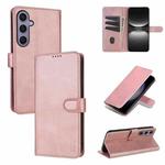 For Samsung Galaxy S25+ 5G AZNS Skin Feel Calf Texture Flip Leather Phone Case(Rose Gold)