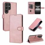 For Samsung Galaxy S25 Ultra 5G AZNS Skin Feel Calf Texture Flip Leather Phone Case(Rose Gold)