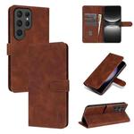 For Samsung Galaxy S25 Ultra 5G AZNS Skin Feel Calf Texture Flip Leather Phone Case(Brown)