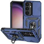For Samsung Galaxy S25+ 5G Sliding Camshield Holder Phone Case(Blue)