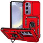 For Samsung Galaxy S24 FE 5G Sliding Camshield Holder Phone Case(Red)