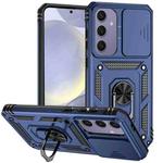 For Samsung Galaxy S24 FE 5G Sliding Camshield Holder Phone Case(Blue)