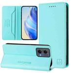 For Motorola Edge 5G 2024 RC01 Dual-Folded Magnetic Suction RFID Leather Phone Case(Mint Green)