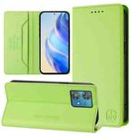 For Motorola Edge 40 Neo RC01 Dual-Folded Magnetic Suction RFID Leather Phone Case(Grass Green)