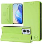 For Motorola Edge 50 Fusion RC01 Dual-Folded Magnetic Suction RFID Leather Phone Case(Grass Green)