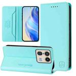 For Motorola Edge 50 Ultra / X50 Ultra RC01 Dual-Folded Magnetic Suction RFID Leather Phone Case(Mint Green)