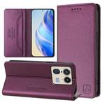 For Motorola Edge 50 Ultra / X50 Ultra RC01 Dual-Folded Magnetic Suction RFID Leather Phone Case(Violet)