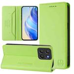 For Motorola Moto G15 RC01 Dual-Folded Magnetic Suction RFID Leather Phone Case(Grass Green)