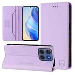 For Motorola Edge 5G 2025 / Edge 60 Fusion RC01 Dual-Folded Magnetic Suction RFID Leather Phone Case(Light Purple)
