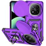 For Redmi Note 14 Pro+ 5G Global Sliding Camshield Holder Phone Case(Purple)