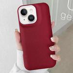 For iPhone 13 Leather Texture Phone Case(Wine Red)