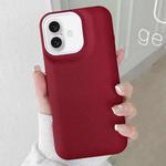 For iPhone 16 Leather Texture Phone Case(Wine Red)