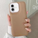 For iPhone 16 Leather Texture Phone Case(Khaki)