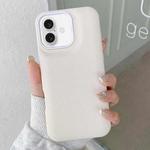 For iPhone 16 Leather Texture Phone Case(White)