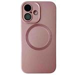 For iPhone 16 Plus Metallic Paint CD Texture MagSafe TPU Phone Case(Pink)