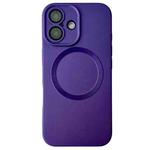 For iPhone 16 Plus Metallic Paint CD Texture MagSafe TPU Phone Case(Dark Purple)