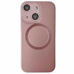 For iPhone 15 Plus Metallic Paint CD Texture MagSafe TPU Phone Case(Pink)