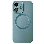 For iPhone 12 Metallic Paint CD Texture MagSafe TPU Phone Case(Sierra Blue)