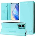 For Tecno Camon 19 / 19 Pro 5G RC01 Dual-Folded Magnetic Suction RFID Leather Phone Case(Mint Green)