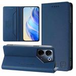 For Tecno Camon 20 4G / 20 Pro 4G RC01 Dual-Folded Magnetic Suction RFID Leather Phone Case(Dark Blue)