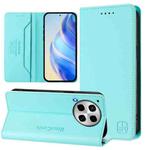 For Tecno Camon 30 4G / 5G RC01 Dual-Folded Magnetic Suction RFID Leather Phone Case(Mint Green)