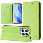 For Tecno Camon 30 Premier 5G RC01 Dual-Folded Magnetic Suction RFID Leather Phone Case(Grass Green)