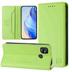 For Tecno Pop 5 RC01 Dual-Folded Magnetic Suction RFID Leather Phone Case(Grass Green)