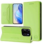 For Tecno Pop 7/ 7 Pro / Spark GO 2023 RC01 Dual-Folded Magnetic Suction RFID Leather Phone Case(Grass Green)