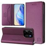 For Tecno Pop 7/ 7 Pro / Spark GO 2023 RC01 Dual-Folded Magnetic Suction RFID Leather Phone Case(Violet)