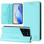 For Tecno Pova 5 Pro 5G RC01 Dual-Folded Magnetic Suction RFID Leather Phone Case(Mint Green)