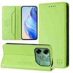 For Tecno Pova 6 4G RC01 Dual-Folded Magnetic Suction RFID Leather Phone Case(Grass Green)