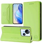 For Tecno Spark 10 5G RC01 Dual-Folded Magnetic Suction RFID Leather Phone Case(Grass Green)