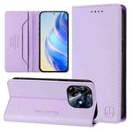 For Tecno Spark 10 Pro 5G / K17 4G RC01 Dual-Folded Magnetic Suction RFID Leather Phone Case(Light Purple)