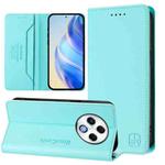 For Tecno Spark 30 4G RC01 Dual-Folded Magnetic Suction RFID Leather Phone Case(Mint Green)