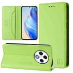 For Tecno Spark 30 4G RC01 Dual-Folded Magnetic Suction RFID Leather Phone Case(Grass Green)